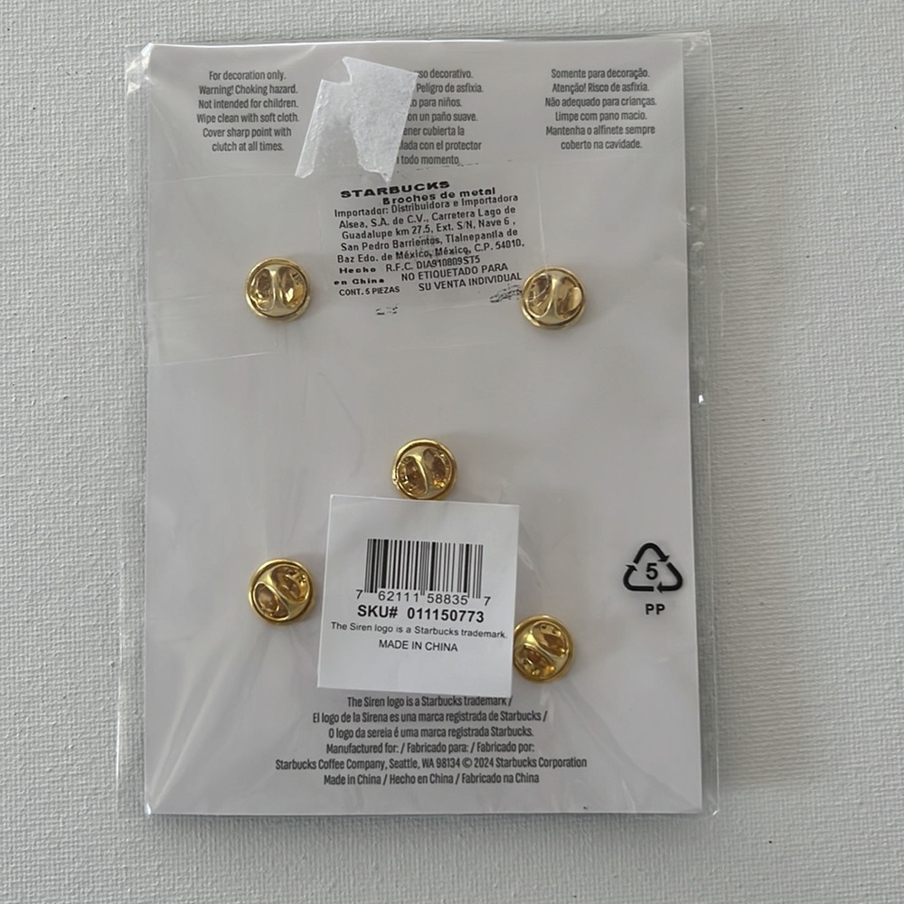 💗NWT💗Starbucks Enamel Pins - 5 Pins - Picture 2 of 3